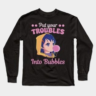 Sweets Chewing Gum Women Troubles Into Bubbles Long Sleeve T-Shirt